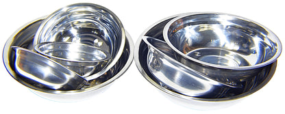 Set of 2 Dog Cat Pet Bowl Dish Metal STAINLESS STEEL Silver New XXS-XXL