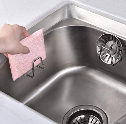 4Pcs Stainless Steel Adhesive Sponge Holder Sink Caddy for Kitchen Accessories