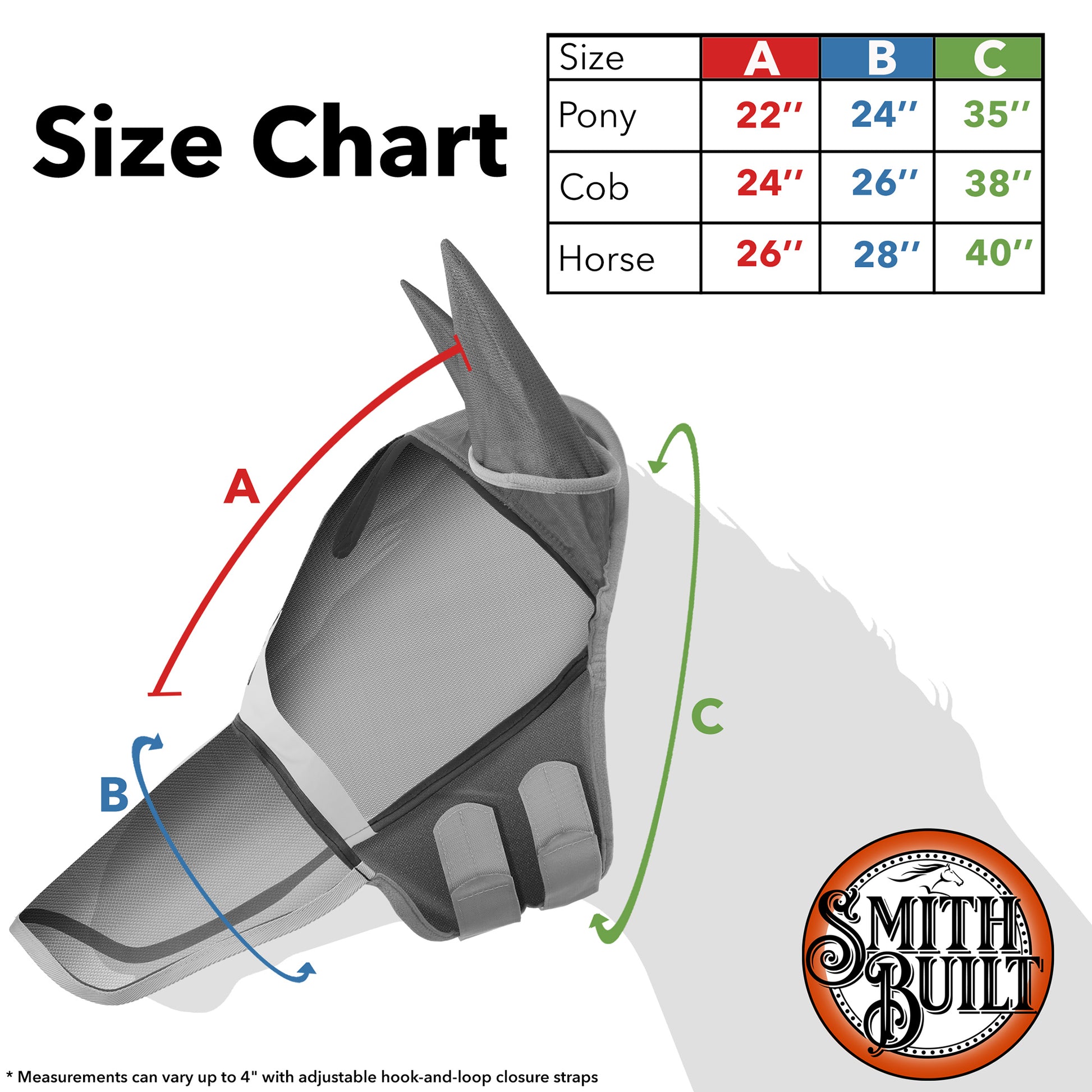 Horse Equine Fly Mask with Long Nose, Ear Protection, Fine Mesh