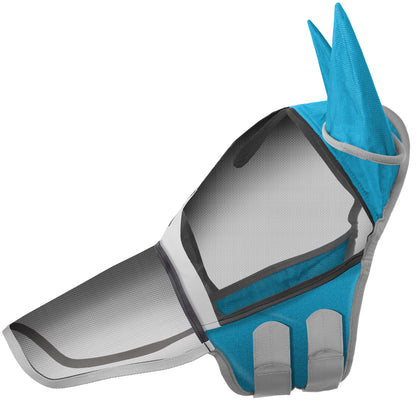 Horse Equine Fly Mask with Long Nose, Ear Protection, Fine Mesh