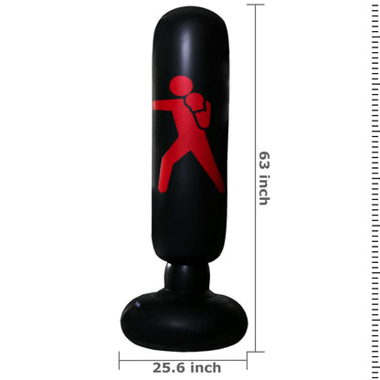 Inflatable Free Standing Punching Bag Boxing Cardio Kickboxing Fitness Training