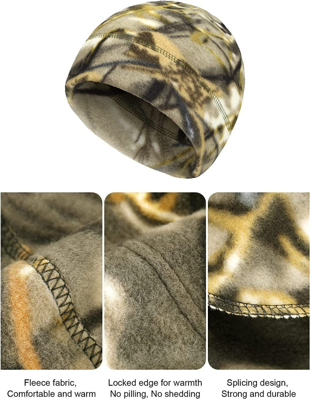 Camo Tactical Thermal Skull Cap Winter Warm Skiing Fleece Beanie Hat Men Womem