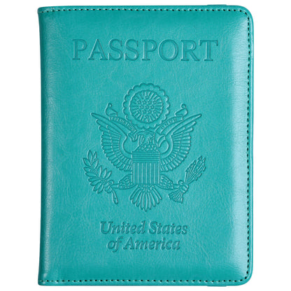 RFID Blocking Leather Passport Holder – Slim Wallet Cover with Card Slots for Men & Women | Airport Must-Have Organizer Travel Essentials