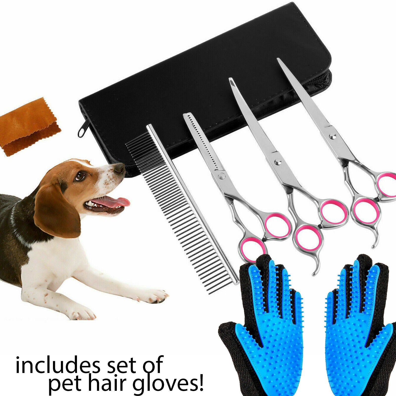 Pet Grooming Scissors Dog Cat Professional Curved Thinning Shear Hair Cutting