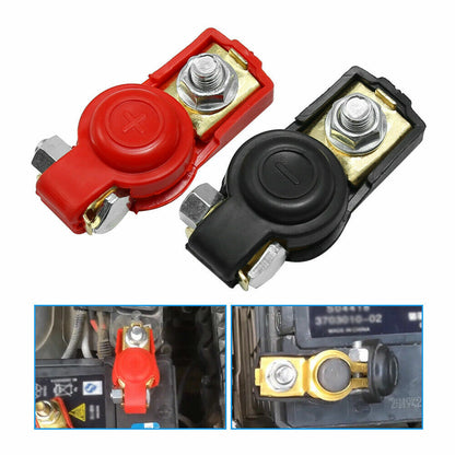 Heavy Duty Car Battery Terminal Connectors - Universal Fit for Cars, Positive & Negative Posts, Adjustable Clamps, Easy Install, Copper Plating