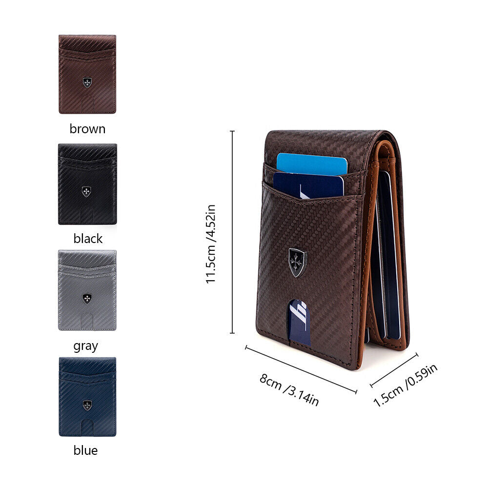 Men's RFID Blocking Wallet Slim Bifold – Minimalist Leather Card Holder for Front Pocket | Stylish & Secure Gift for Anniversary, Birthday, Christmas