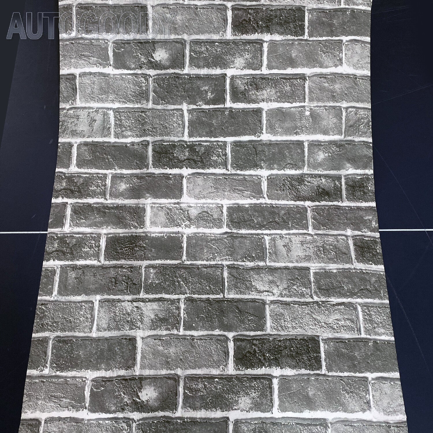 3D Brick Stone Wallpaper Background Vinyl Film Sticker Peel-And-Stick Gray Dark