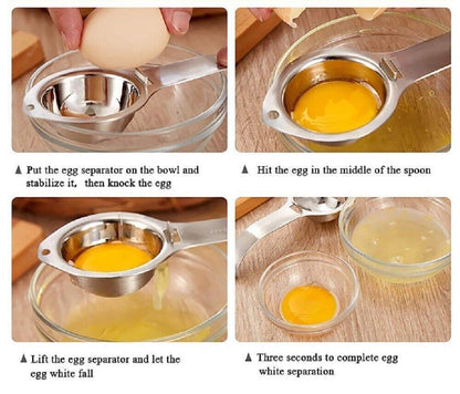 Easy Egg Yolk White Separator - Kitchen Gadget, Divider Holder Sieve Tool