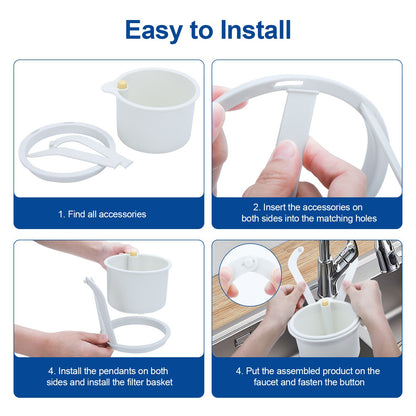 2 PCS Kitchen Sink Strainer Basket Hanging Automatic Dumping Residue Collector