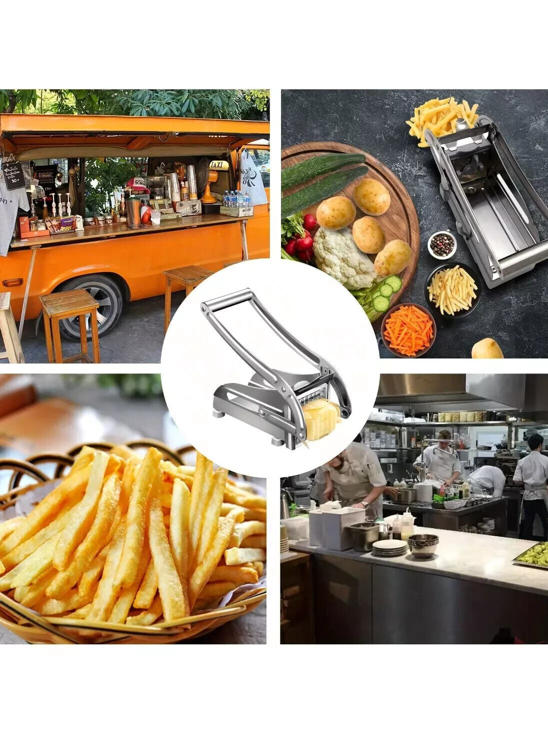 Heavy Duty Stainless Steel French Fry Cutter with Suction Feet for Potatoes
