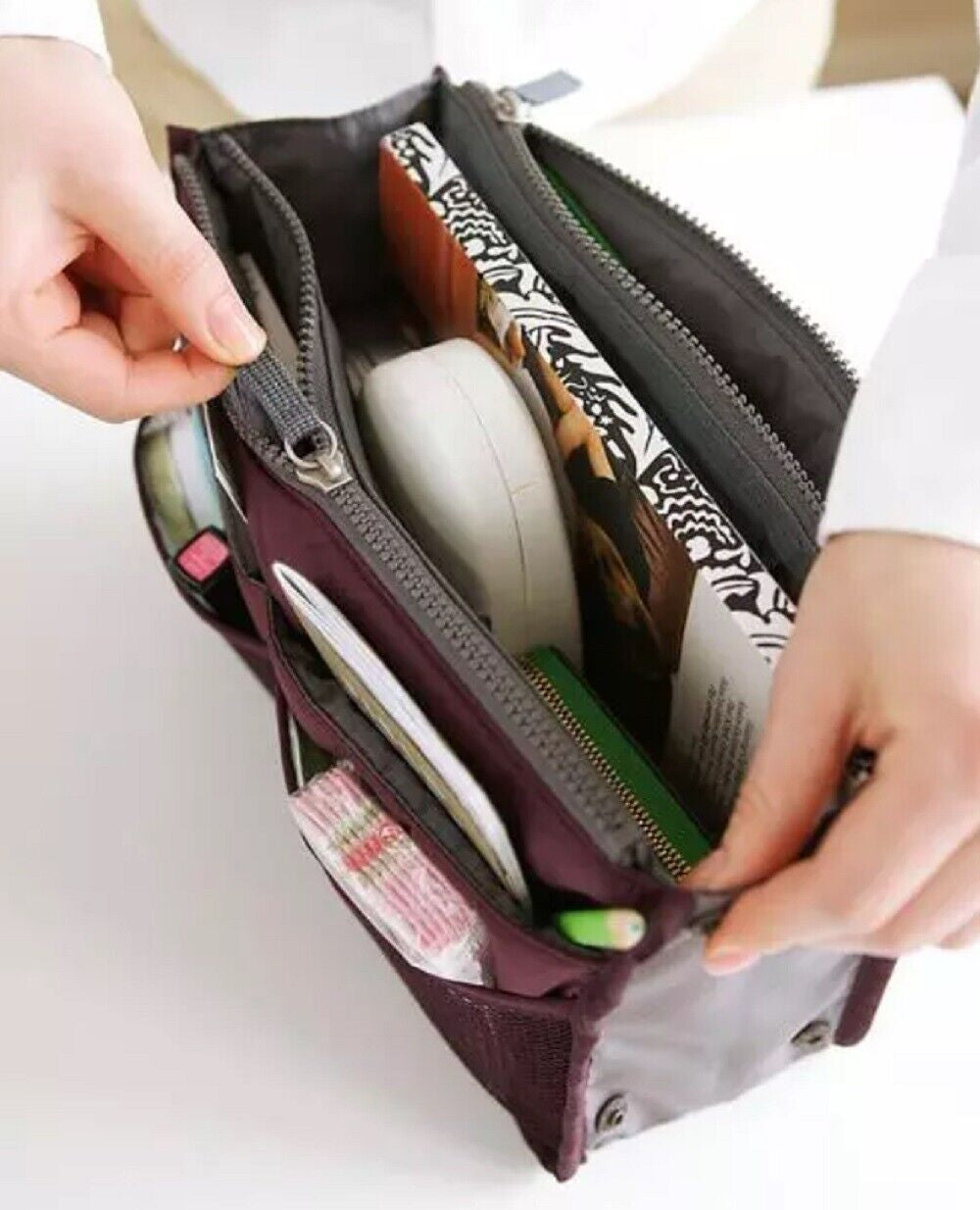 Women's Travel Purse Organizer Insert – Multi-Pocket Tote Handbag Liner for Easy Bag Swap, Lightweight Storage for Essentials, Makeup & Accessories