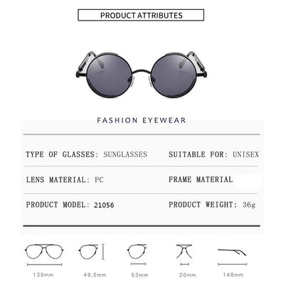 Polarized Retro round Sunglasses Vintage Gothic Steampunk Glasses Men Women USA