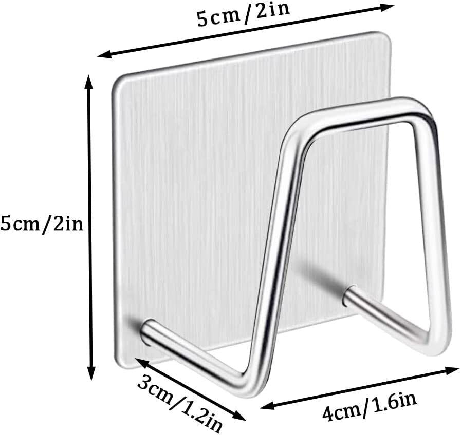 4Pcs Stainless Steel Adhesive Sponge Holder Sink Caddy for Kitchen Accessories