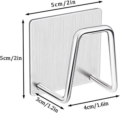 4Pcs Stainless Steel Adhesive Sponge Holder Sink Caddy for Kitchen Accessories
