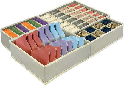 4 Pcs Underwear Organizer Foldable Closet Tie Bra Cabinet Drawer Dresser Storage