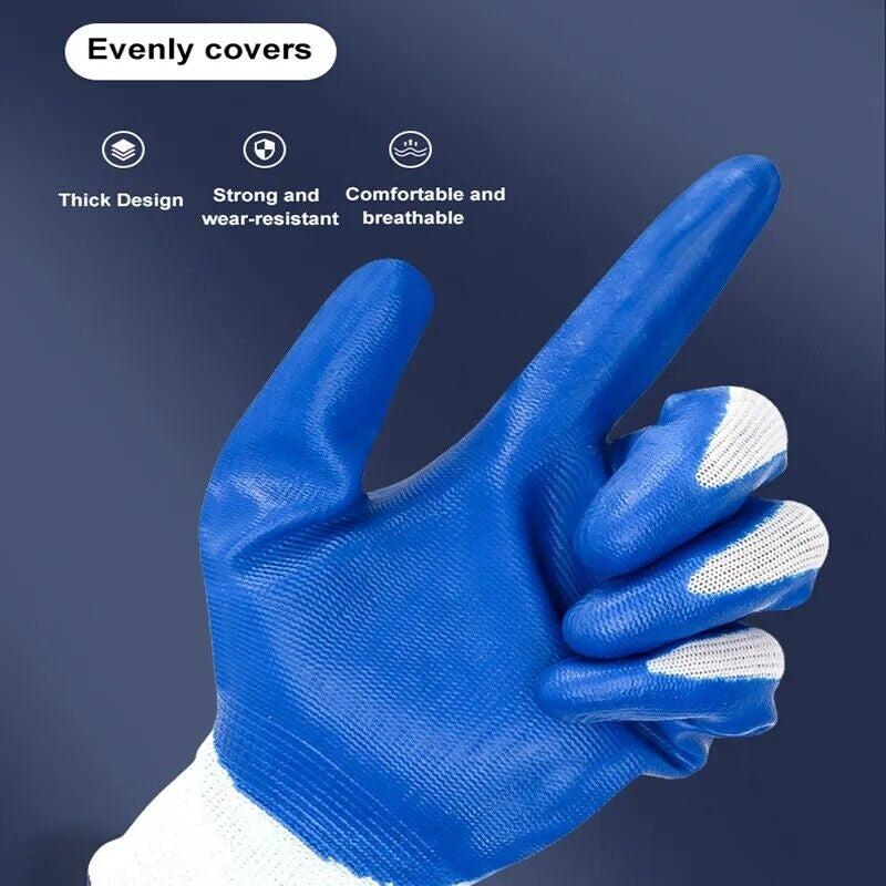 Men Women Gardening Gloves Breathable Rubber Coated Garden Gloves Working Gloves