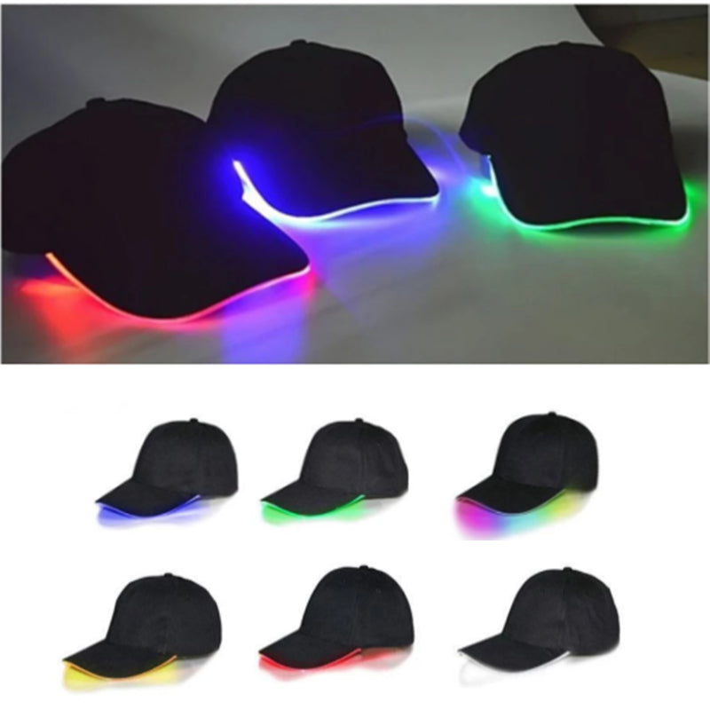 LED Lighted up Peaked Hat Glow Club Party Baseball Hip-Hop Adjustable Sports Cap