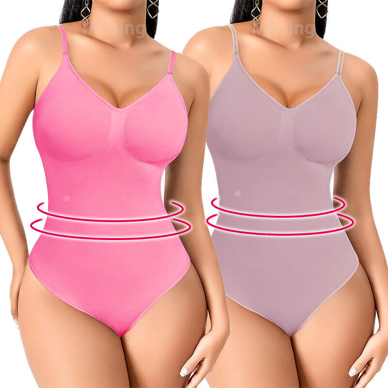 Thong Shapewear Bodysuit for Women | Tummy Control Snatched Seamless Full Body Shaper | Instant Waist Slim Curve Enhancing for Dresses & Everyday Use