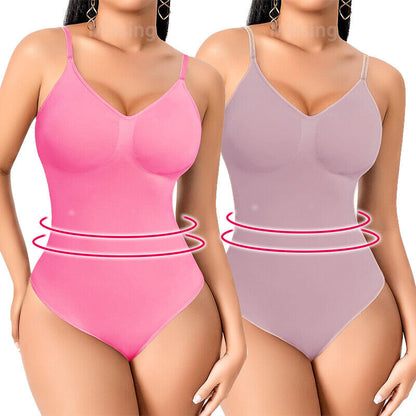 Thong Shapewear Bodysuit for Women | Tummy Control Snatched Seamless Full Body Shaper | Instant Waist Slim Curve Enhancing for Dresses & Everyday Use