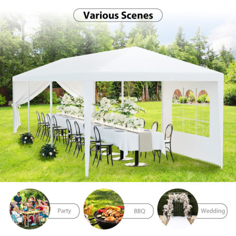 Trending 10'x30' White Party Tent | Outdoor Wedding Gazebo Pavilion w/ 8 Removable Side Walls, Waterproof Cover, Steel Frame & Easy Setup