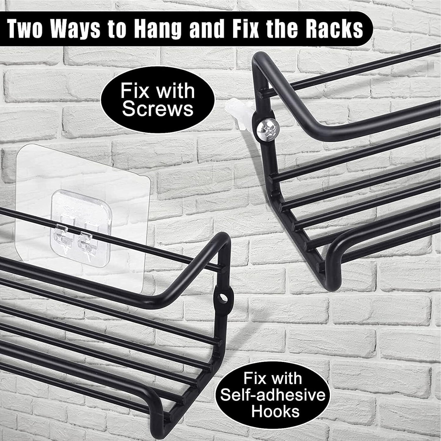4 Packs Kitchen Spice Rack Organizer Storage Shelf Cabinet Jar Holder Wall Mount