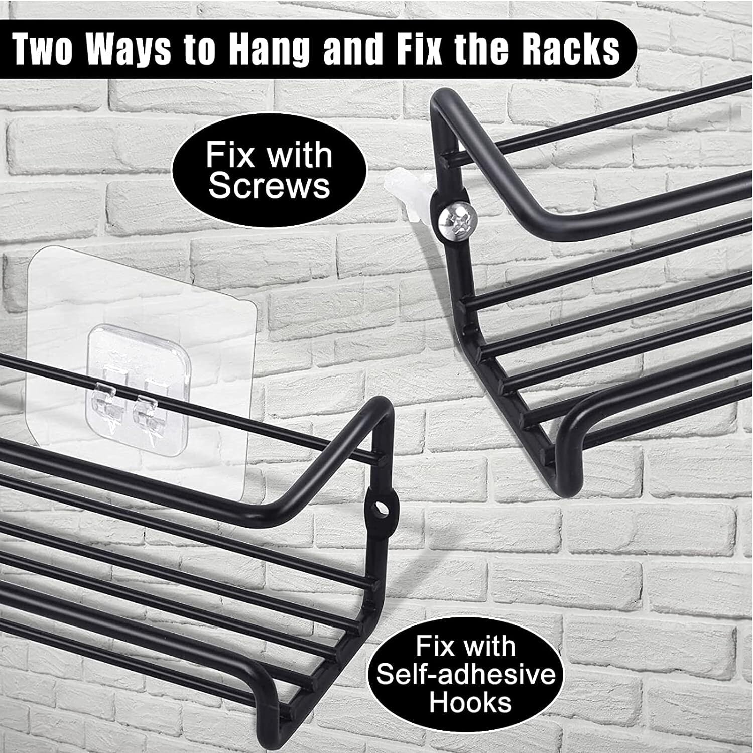 4 Packs Kitchen Spice Rack Organizer Storage Shelf Cabinet Jar Holder Wall Mount