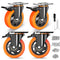 4 Inch Caster Wheels, Casters Set of 4, Heavy Duty Casters with Brake 2200 Lb...