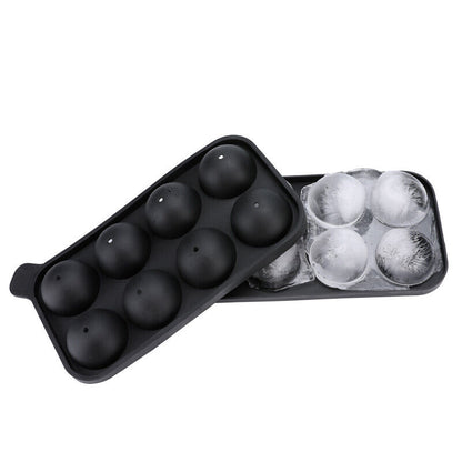 Silicone Ice Cube Ball Maker – 8 Large Round Ice Sphere Molds for Cocktails, Whiskey & More – Food-Grade, Easy Release, Reusable Tray with Funnel