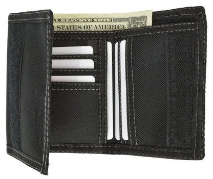 Men'S Tri-Fold Black Chain Wallet Motorcycle Rider Trucker Biker Wallet New