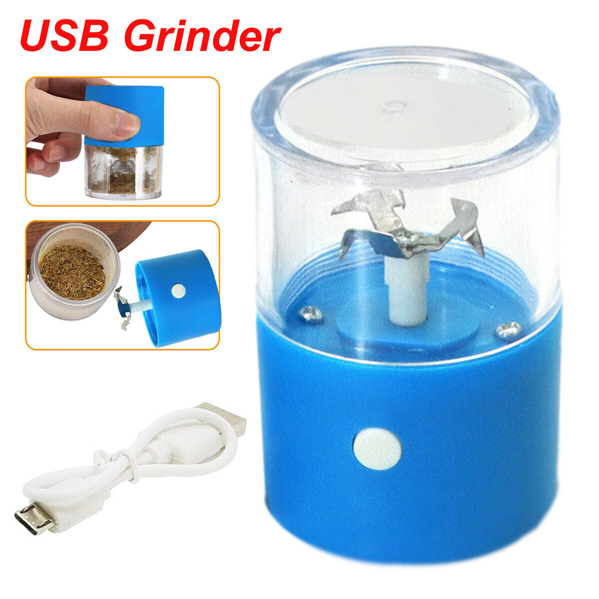 Electric Portable Auto Herb Garlic Grinding Crusher Machine / Rechargeable USB Mini Spice Grinder | Wireless Chopper for Kitchen, Peppers, Nuts