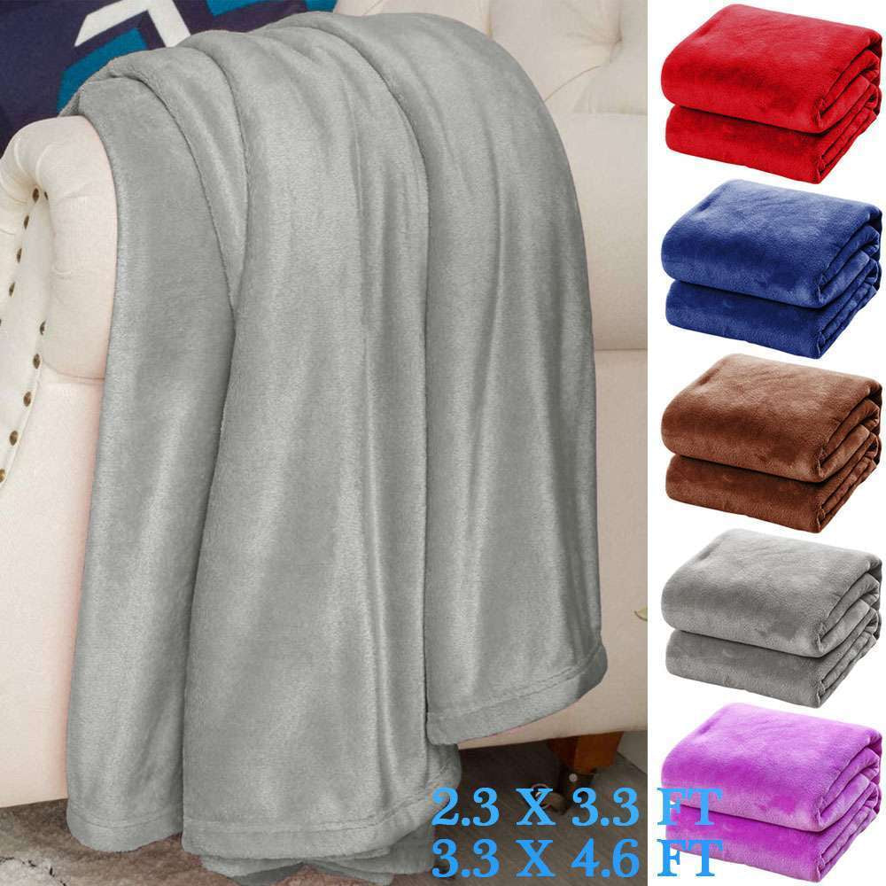 Soft Fuzzy Sherpa Fleece Throw Blanket for Couch, Bed & Sofa | Warm Cozy Lightweight Blanket for All Seasons | Easy-Care Fluffy Blanket in 5 Colors