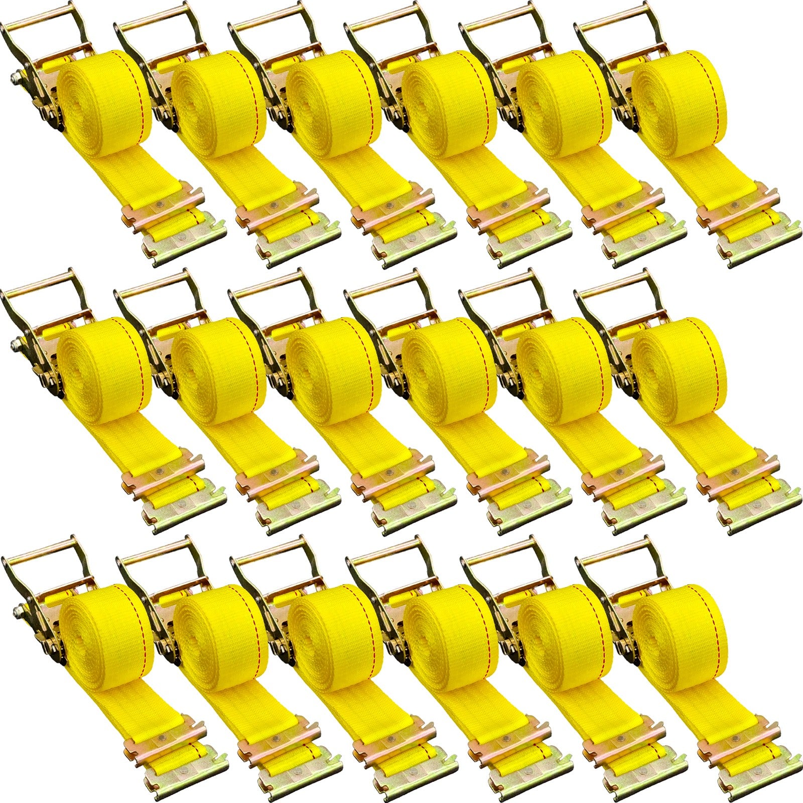 2" X 15' E-Track Ratchet Tie down Strap 4000 Lbs Breaking Strength 18 Pack