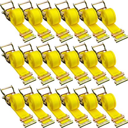 2" X 15' E-Track Ratchet Tie down Strap 4000 Lbs Breaking Strength 18 Pack