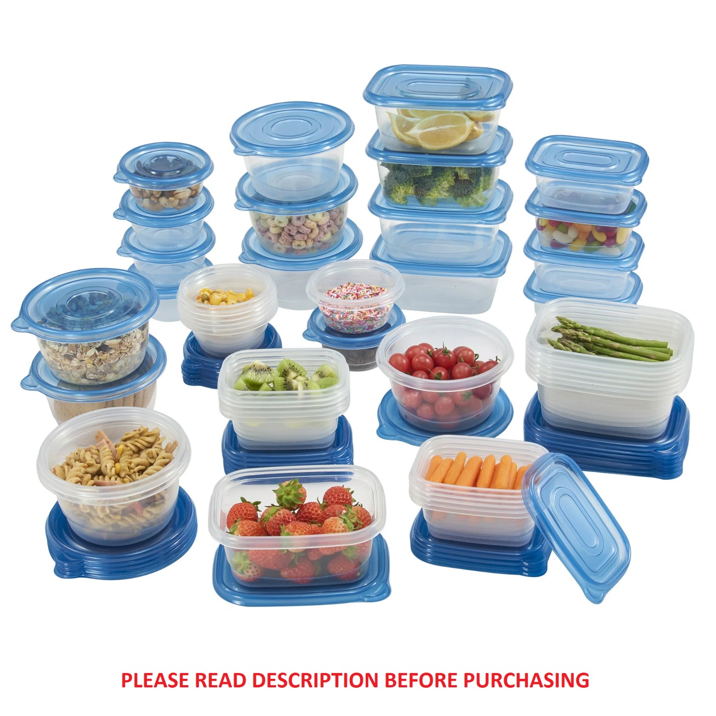 meal prep containers, 92Pieces Food Storage Container Set - BPA Free, Stackable & Space-Saving, Clear Plastic with Translucent Lids, Kitchen Utensils