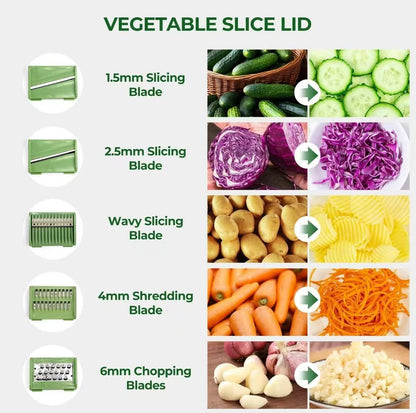 SUSTEAS 5 in 1 Large Salad Spinner Dehydrator with Vegetable Chopper, Drainer Ut