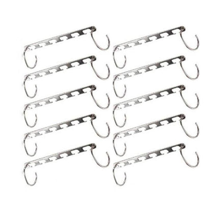 2-10X Magic Metal Wonder Hanger Closet Space Saver Organizer Rack Clothes Hooks