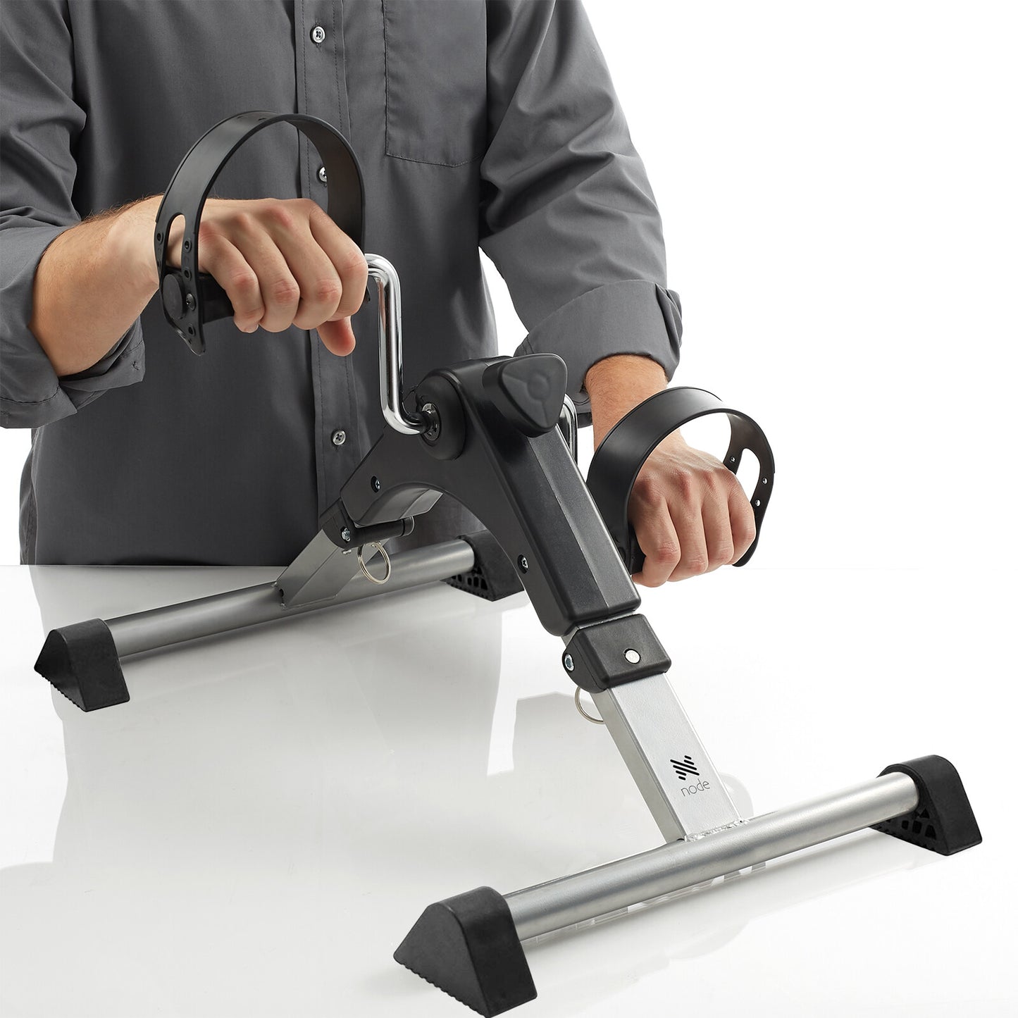 Foldable under Desk Stationary Exercise Bike - Arm Leg Foot Pedal Exerciser