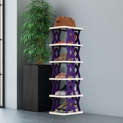 9-Tier Space-Saving Shoe Rack Organizer - Narrow Adjustable DIY Shoe Shelf for Entryway, Closet, or Bedroom, Easy Tool-Free Assembly, Modern Design