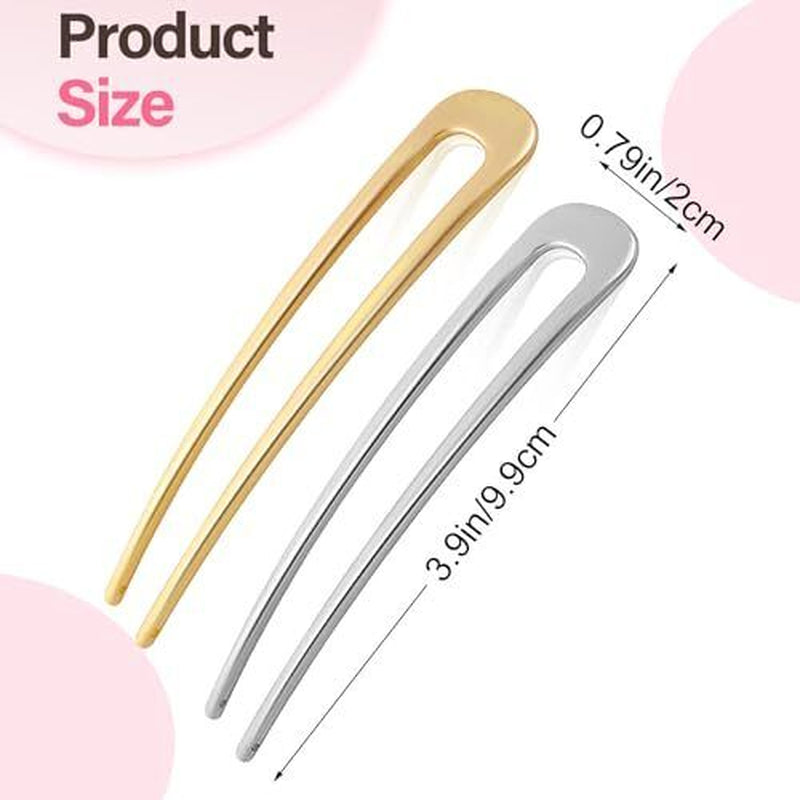 French Hair Pins, 6PCS Metal U-Shaped French Hair Pins, Durable Alloy Banana Clips for Easy Updos, Stylish Hair Sticks for Any Occasion