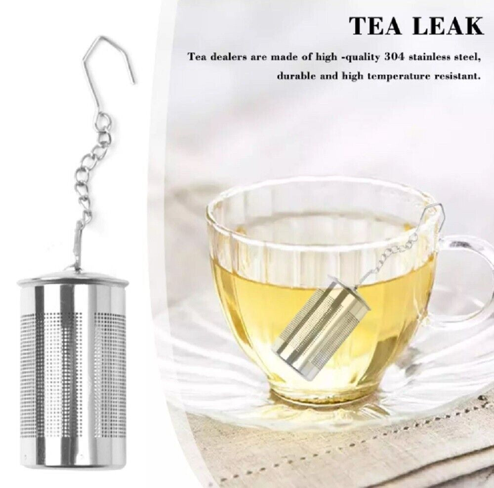 2 Pcs Stainless Steel Tea Infuser Strainer Set - Fine Mesh Ball with Chain Hook