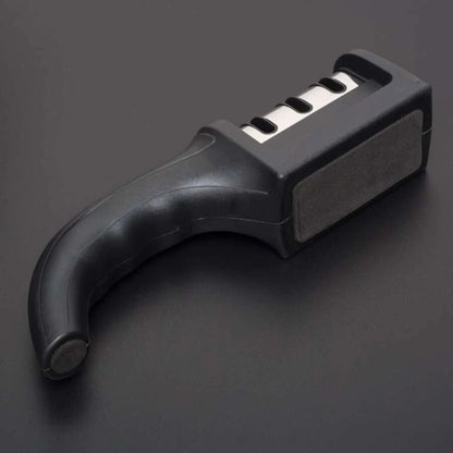 Knife Sharpener for Kitchen Knives, 4-in-1 Manual Blade Sharpener – Easy & Safe Tool for Restoring Sharp Edges at Home, Works on All Blades!