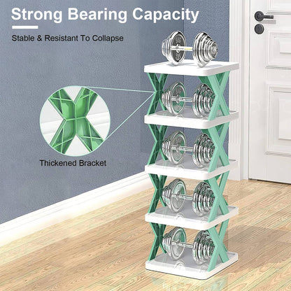 9-Tier Space-Saving Shoe Rack Organizer - Narrow Adjustable DIY Shoe Shelf for Entryway, Closet, or Bedroom, Easy Tool-Free Assembly, Modern Design