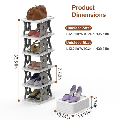 9-Tier Space-Saving Shoe Rack Organizer - Narrow Adjustable DIY Shoe Shelf for Entryway, Closet, or Bedroom, Easy Tool-Free Assembly, Modern Design