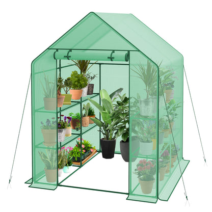 8 Shelves 3 Tiers Greenhouse Portable Mini Walk in Outdoor MINI Planter House