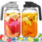 2 Pack Glass Pitchers with Lid 64 Oz Sun Tea Pitcher Half Gallon Mason Jar Pi...