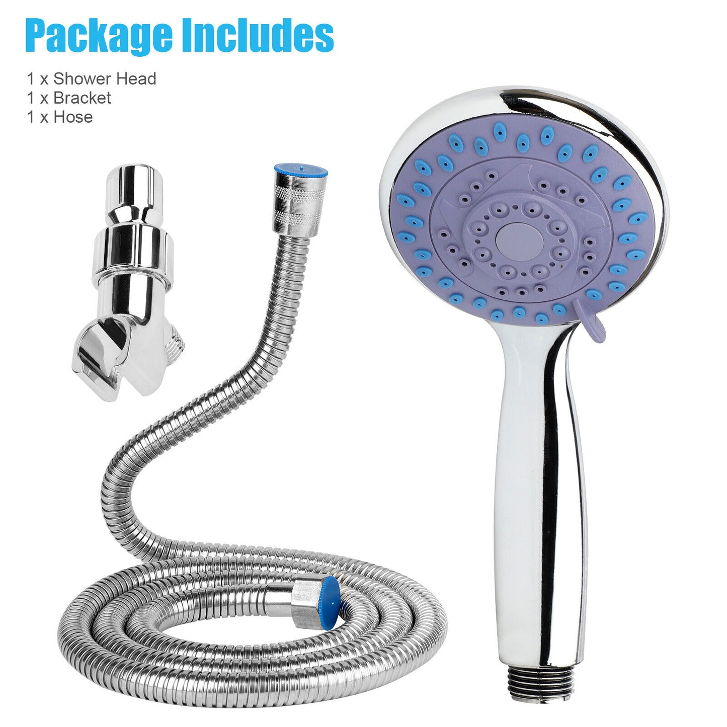 High Pressure 3-Setting Shower Head – Handheld Bathroom Sprayer with Hose | Easy Install, Spa-Like Pressure, TikTok Viral Bathroom Upgrade Must-Have