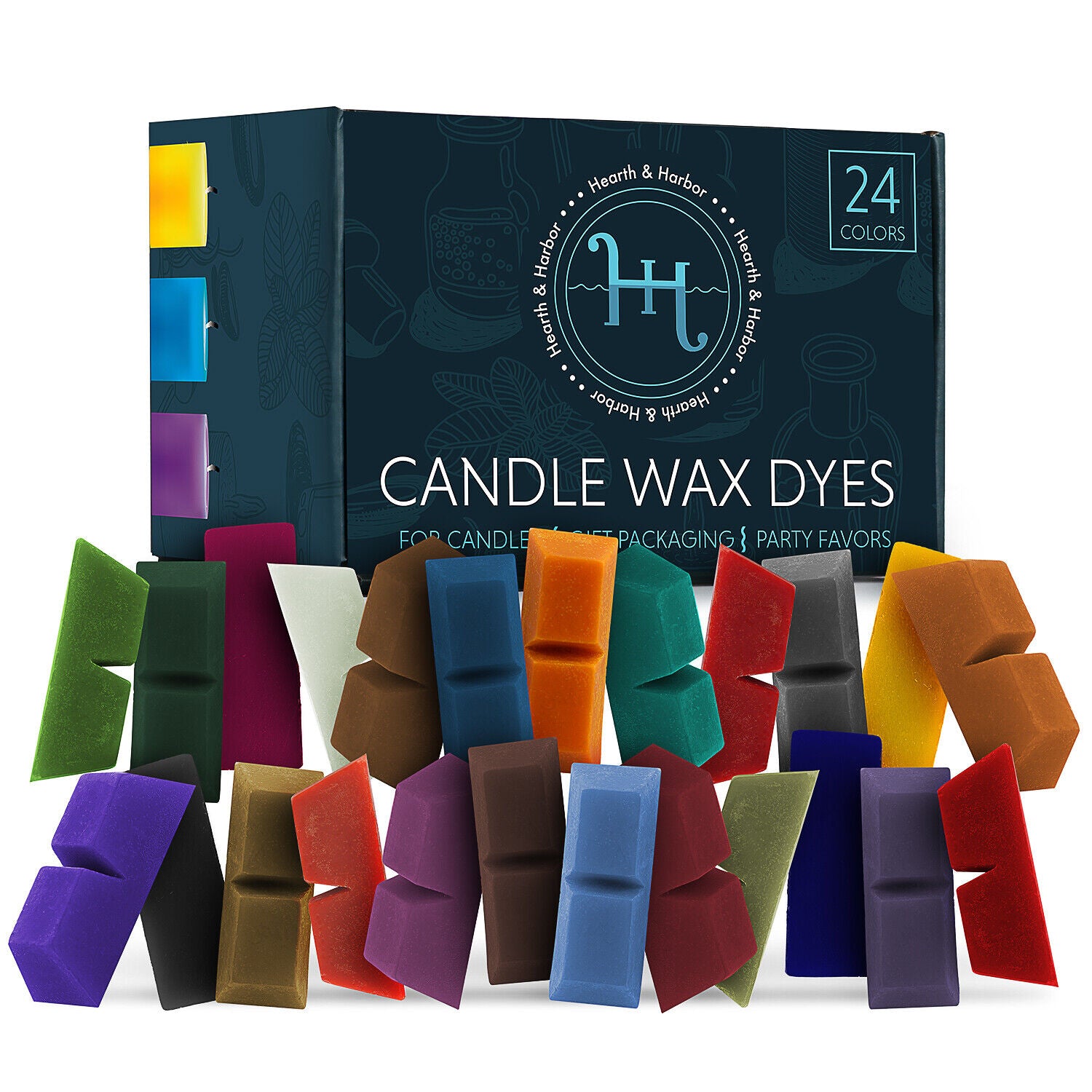 Candle Dyes for Candle Making Supplies 24 Color Blocks Candle Dye Wax Nontoxic