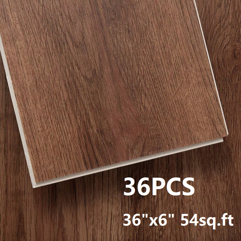 36PCS Self-Adhesive Vinyl Floor Planks 36"x6" – Waterproof Peel & Stick Wood Tiles, 2mm Thick, Easy Install for Home & Office (54 Sq Ft)