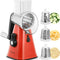 Rotary Cheese Grater with 3 Blades with Handle Kitchen Mandoline Vegetable Slicer