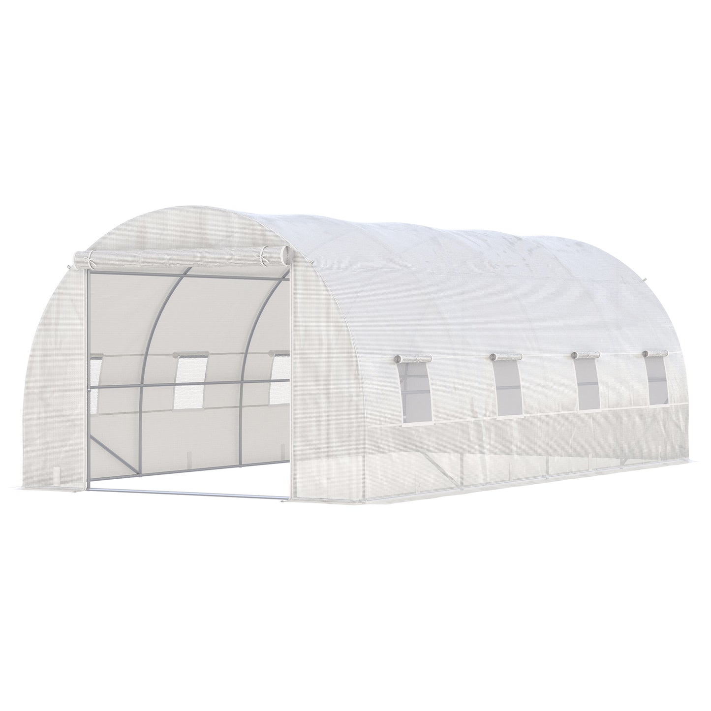 Heavy Duty Walk-In Greenhouse 20x10x7ft - Outdoor Plant Grow House, UV-Resistant PE Cover, Reinforced Steel Frame, Vent Windows, Zipper Door